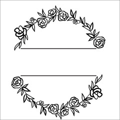 Wreath Family Name. Scetch Monogram Family