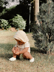 little girl in the woods