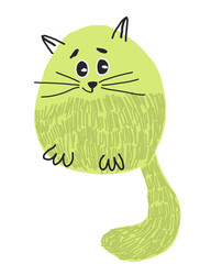 Cute cat illustration, isolated on white