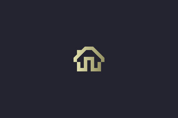 Luxury Gold House Property Real Estate Logo