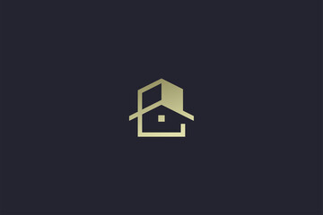 Luxury Gold House Property Real Estate Logo
