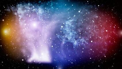 Blue dark night sky with many stars. Milky way on the space background