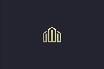 Luxury Gold House Property Real Estate Logo