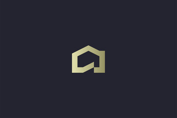Luxury Gold House Property Real Estate Logo