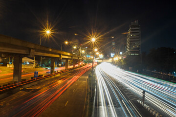 Plakat night traffic in the city