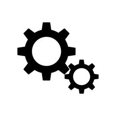 Setting gears icon. Internet flat icon symbol for applications.