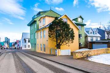 Houses in Reykjavik, Iceland - obrazy, fototapety, plakaty