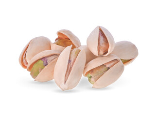Pistachio in closeup isolated on white