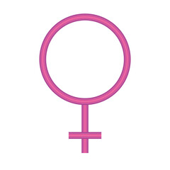 female gender symbol icon, neon style