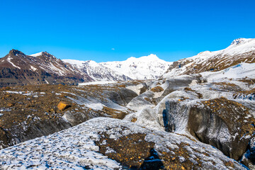 Fototapeta na wymiar Glacier Walking at Svinafellsjokull in Iceland. 