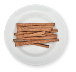 Cinnamon sticks on white background