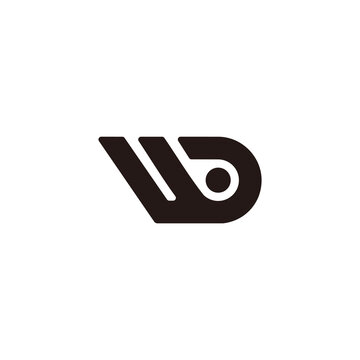 abstract letter wb simple geometric line logo vector