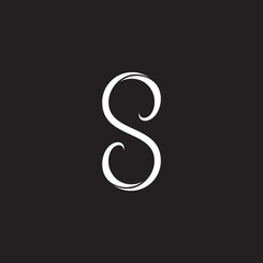 letter s infinity waves ribbon curves geometric design logo vector
