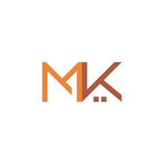 letter mk simple geometric colorful real estate symbol logo vector