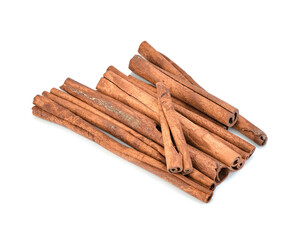 Cinnamon sticks on white background