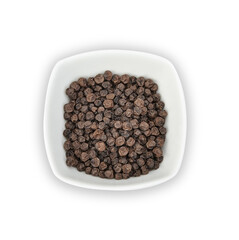 black pepper spice on white background