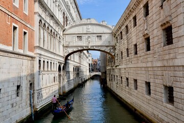 Fototapeta na wymiar venetian Canal and Gondola