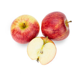 apple top view isolated on white background.