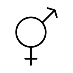 sexual orientation concept, hetero symbol icon, line style