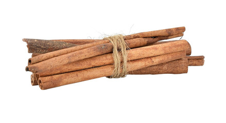 Cinnamon sticks on white background