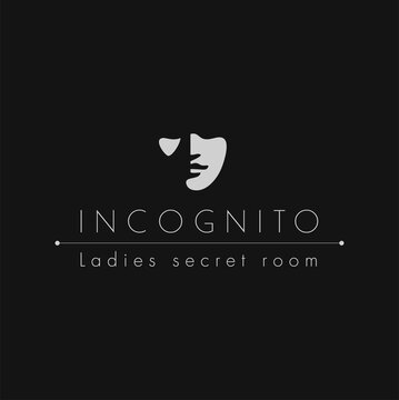 Incognito logo template. Luxury logo. Mask logotype. Luxury beauty salon logo. Beauty studio vector design. Cosmetic procedures.