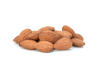 almonds isolated on white background.