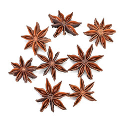 star anise spice isolated on white background