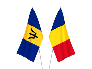 Romania and Barbados flags