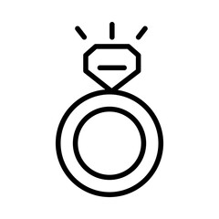 diamond ring icon, line style