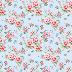 Fototapeta na wymiar Seamless beautiful pattern for the surface flowers drawn by hand on pape