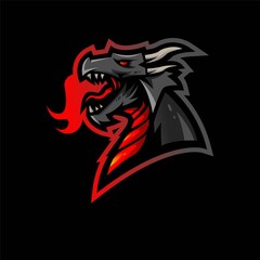 Dragon mascot logo design vector with modern illustration concept style for badge, emblem and t shirt printing