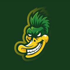 Duck mascot logo design vector with modern illustration concept style for badge, emblem and t shirt printing