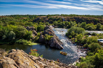 Fototapeta na wymiar A beautiful river for rafting in summer. Ukraine.