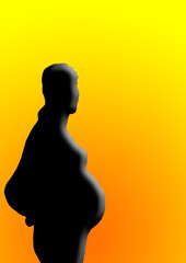 femme enceinte profil - obrazy, fototapety, plakaty