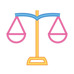 law scale icon, neon style