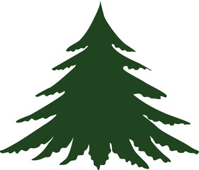 Christmas tree. The tree is green. Isolated vector illustrations.