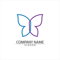 Beauty Butterfly icon design animal vector logo