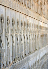 Median guards, bas-relief on Apadana Palace eastern staircase, Persepolis, Iran