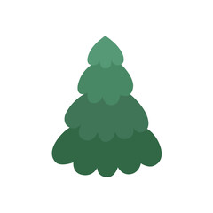 Christmas tree. The tree is green. Isolated vector illustrations.