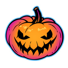 halloween pumpkin with cut out smiling face