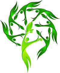 Illustration art of a Leaf around couples logo with isolated background