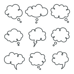 Obraz premium set of speech bubbles outline style vector