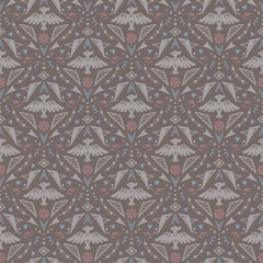 インディアン風のトライバルのシームレスパターン_背景イラスト