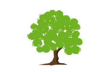 Green tree icon, vector illustration.
