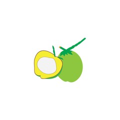 light green coconut vector