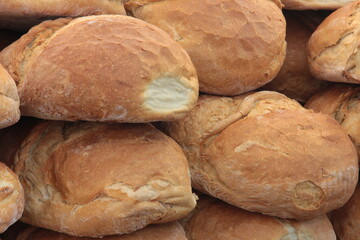 fresh and hot bread from the oven