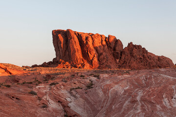 Rock formations in the Valley of Fire State Park in the Nevada desert, USA - 375919703