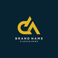 Logo with DA letter and modern style design concept, template - obrazy, fototapety, plakaty