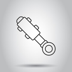 Hydraulic icon in flat style. Cylinder vector illustration on white isolated background. Equipment business concept.