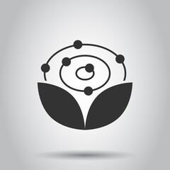 Antioxidant icon in flat style. Molecule vector illustration on white isolated background. Detox business concept.